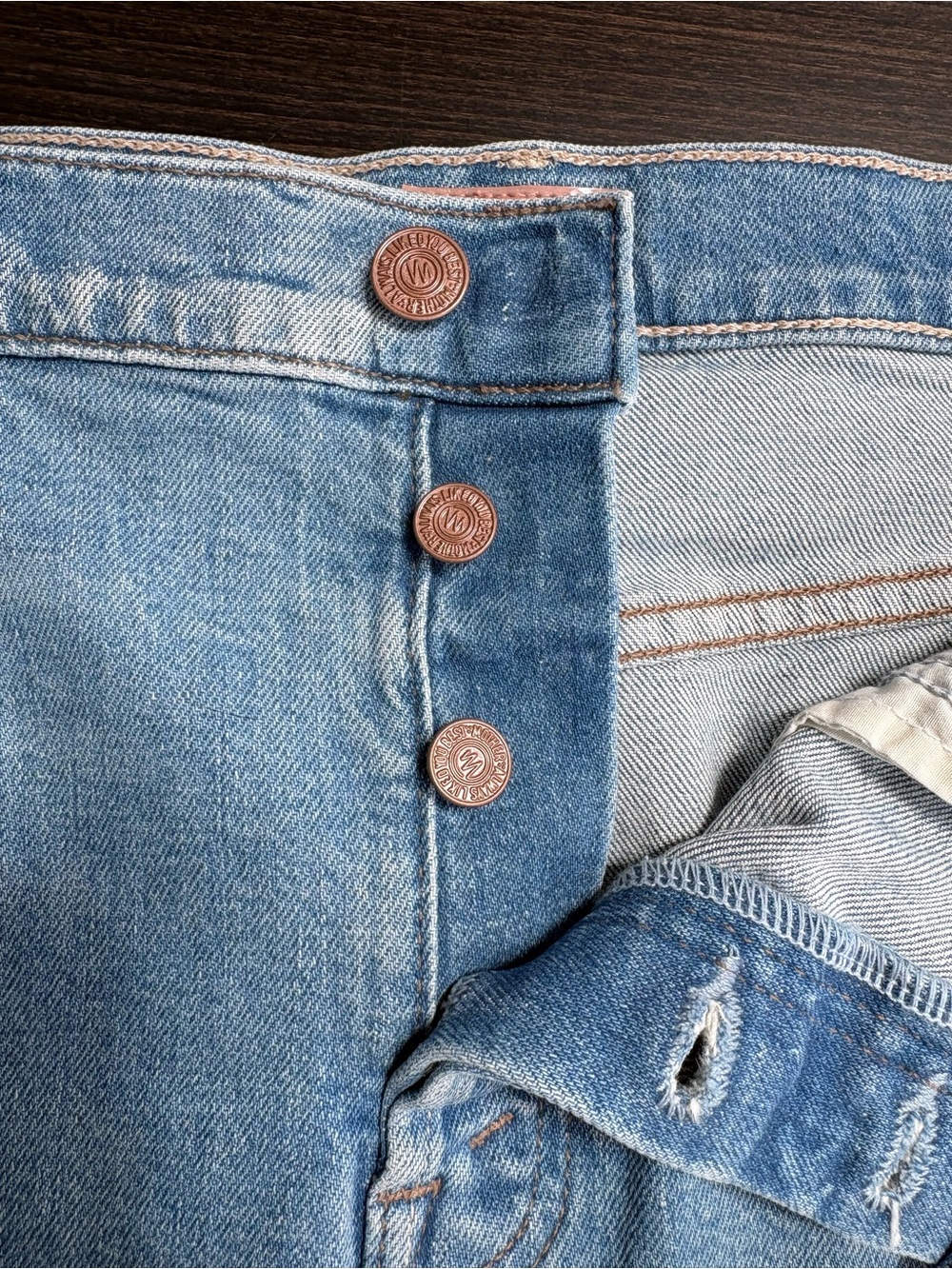 MOTHER The Vagabond Denim Mini Skirt